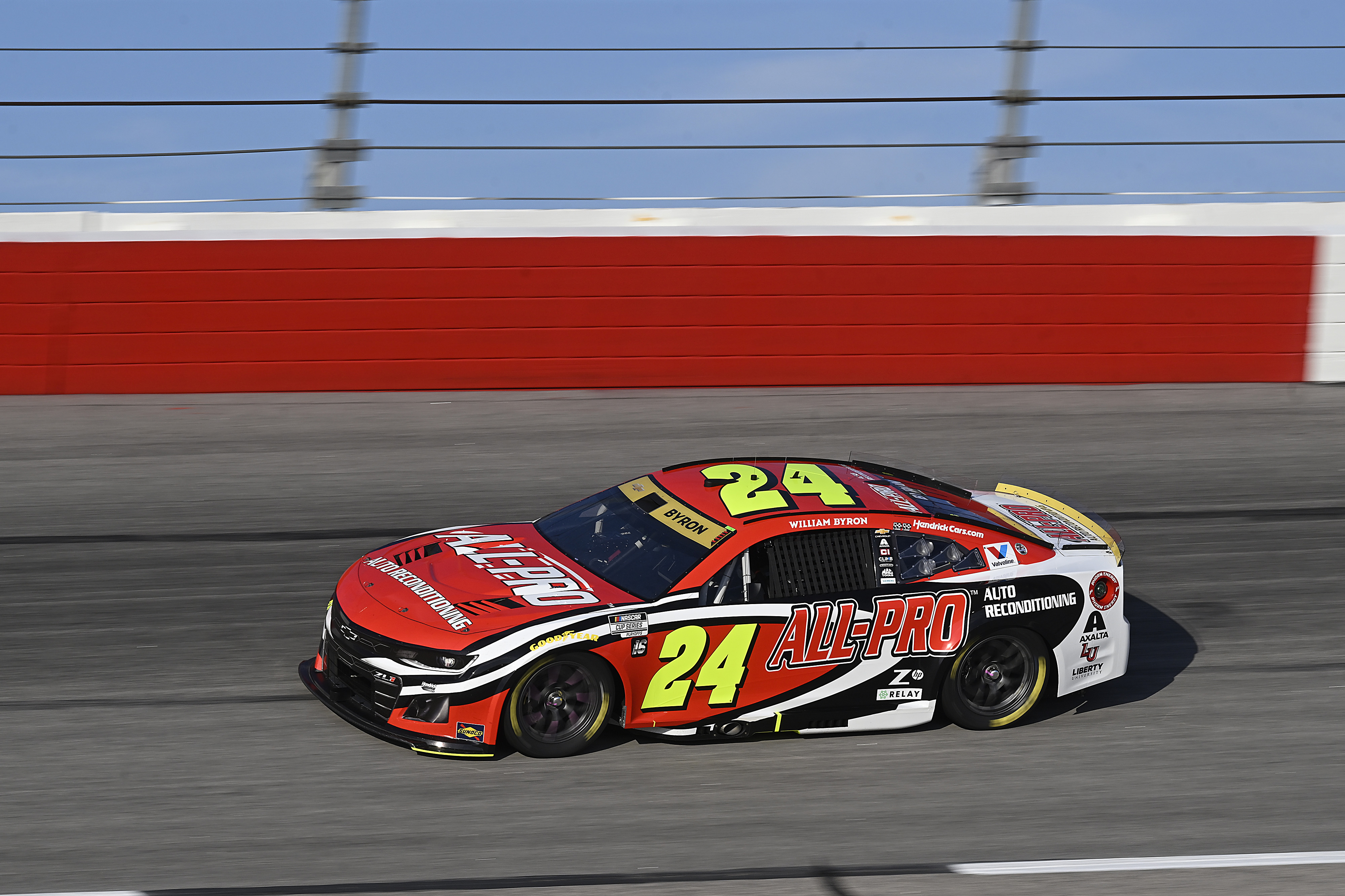 William Byron's No. 24 All-Pro Chevrolet racing on track